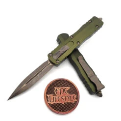 Microtech Dirac 225-13APOD OD Green Bronzed Apocalyptic Double Edge