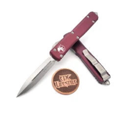 Microtech Ultratech 122-10MR Merlot Double Edge Stonewash