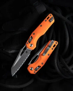 Microtech MSI S/E G-10 Orange Stonewash Full Serrated 210-12GTOR