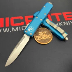 Microtech UTX-85 231-10 Turquoise Stonewash Single Edge