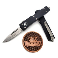 Microtech UTX-70 148-10CA Black Stonewash Single Edge CA Legal