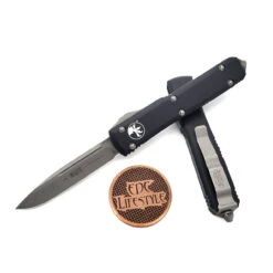 Microtech Ultratech 121-10AP Black Single Edge Apocalyptic