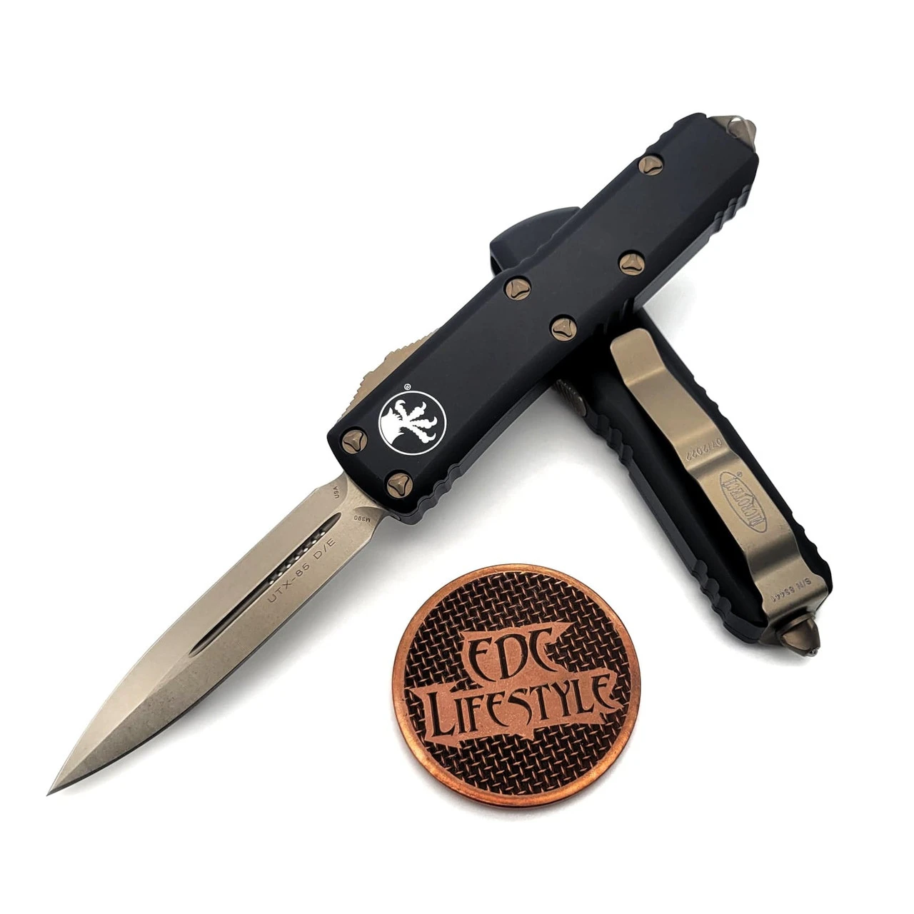 Microtech UTX-85 232-13 Bronze Double Edge 1 Microtech UTX-85 232-13 Bronze Double Edge