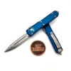 Microtech Ultratech 122-6BL Blue Satin Double Edge Full Serrated