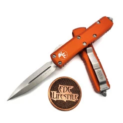 Microtech UTX-85232-10OR Orange Stonewash Double Edge