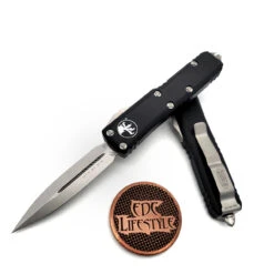 Microtech UTX-85232-10 Black Stonewash Double Edge