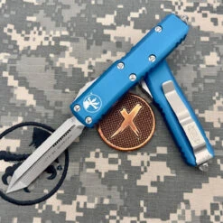 Microtech UTX-85230-10BL Blue Stonewash Double Edge Spartan