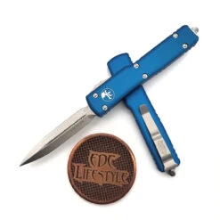 Microtech UTX-70 147-10BL Blue Double Edge Stonewash Standard