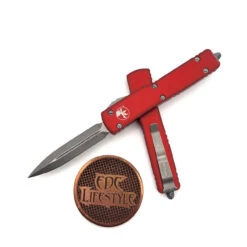 Microtech UTX-70 147-10APRD Red Double Edge Apocalyptic