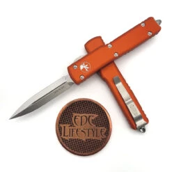 Microtech UTX-70 147-10OR Orange Double Edge Stonewash Standard