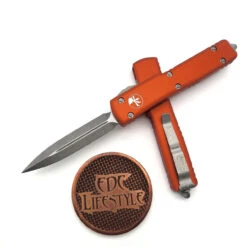 Microtech UTX-70 147-10APOR Orange Double Edge Apocalyptic