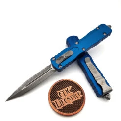 Microtech Dirac 225-12APBL Blue Apocalyptic Double Edge
