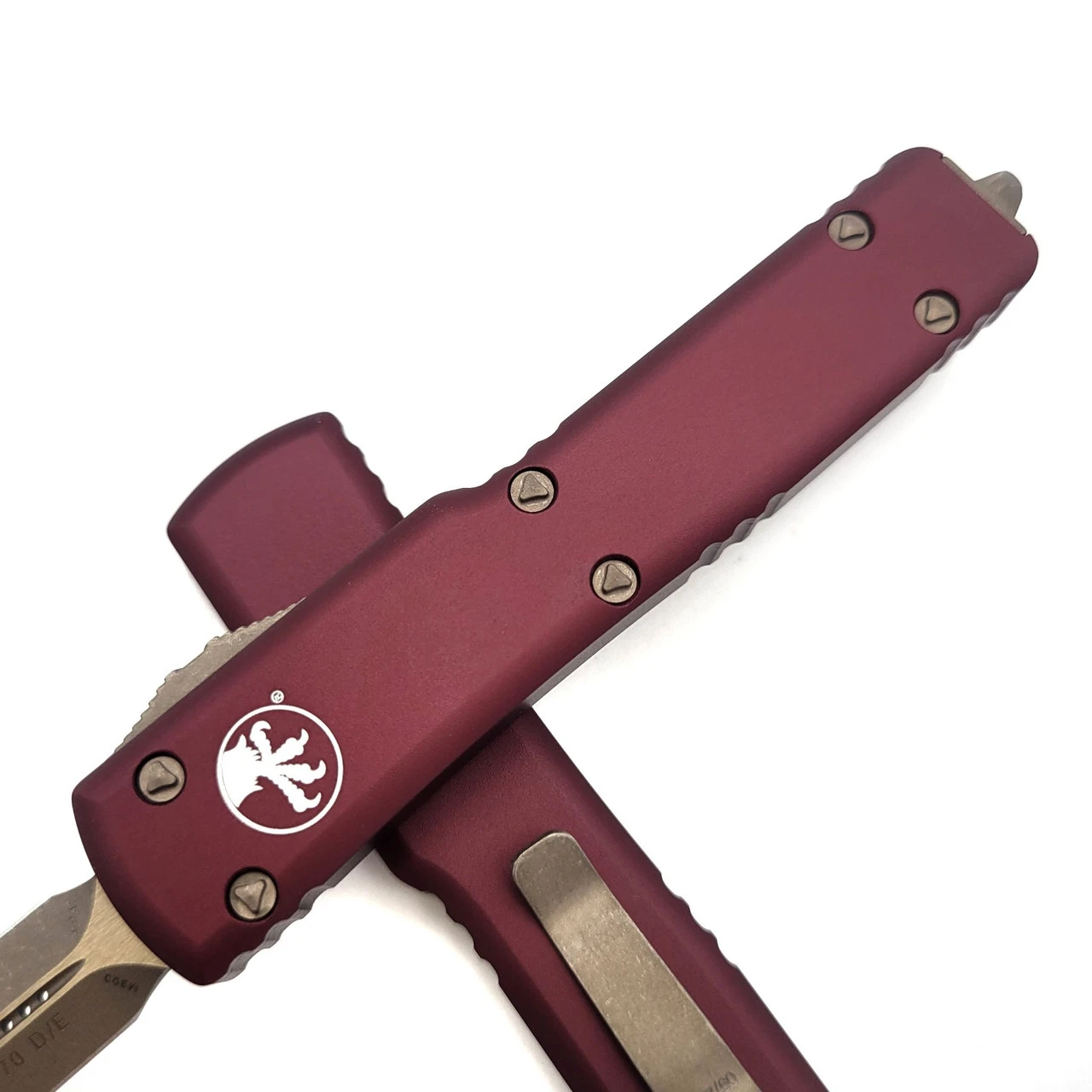 Microtech UTX-70 147-13APMR Merlot Double Edge Bronze Apocalytic 3 Microtech UTX-70 147-13APMR Merlot Double Edge Bronze Apocalytic - Image 3