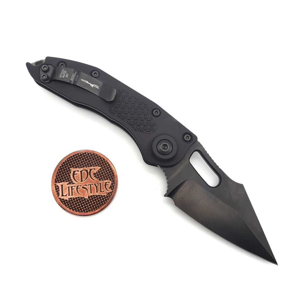 Microtech Borka Auto Stitch A S/E 169-1DLCTS DLC Standard DLC Hardware Pre-owned Serial 257 5 Microtech Borka Auto Stitch A S/E 169-1DLCTS DLC Standard DLC Hardware Pre-owned Serial 257 - Image 5