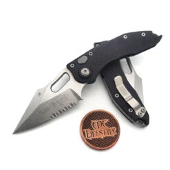 Microtech Borka Auto Stitch 169-11 Partial Serrated Stonewash