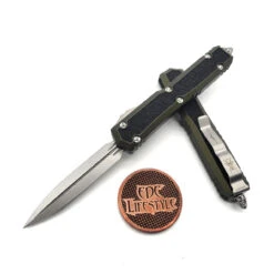 Microtech Makora 206-10ODS OD Green Stonewash Double Edge