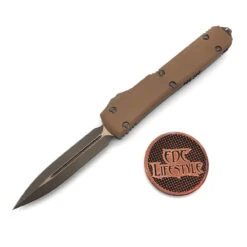 Microtech Ultratech 122-13APGTTAS Tan G-10 Composite Double Edge D/E Bronze Apocalyptic