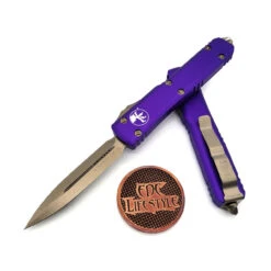 Microtech Ultratech 122-13 Purple Bronzed Standard Double Edge