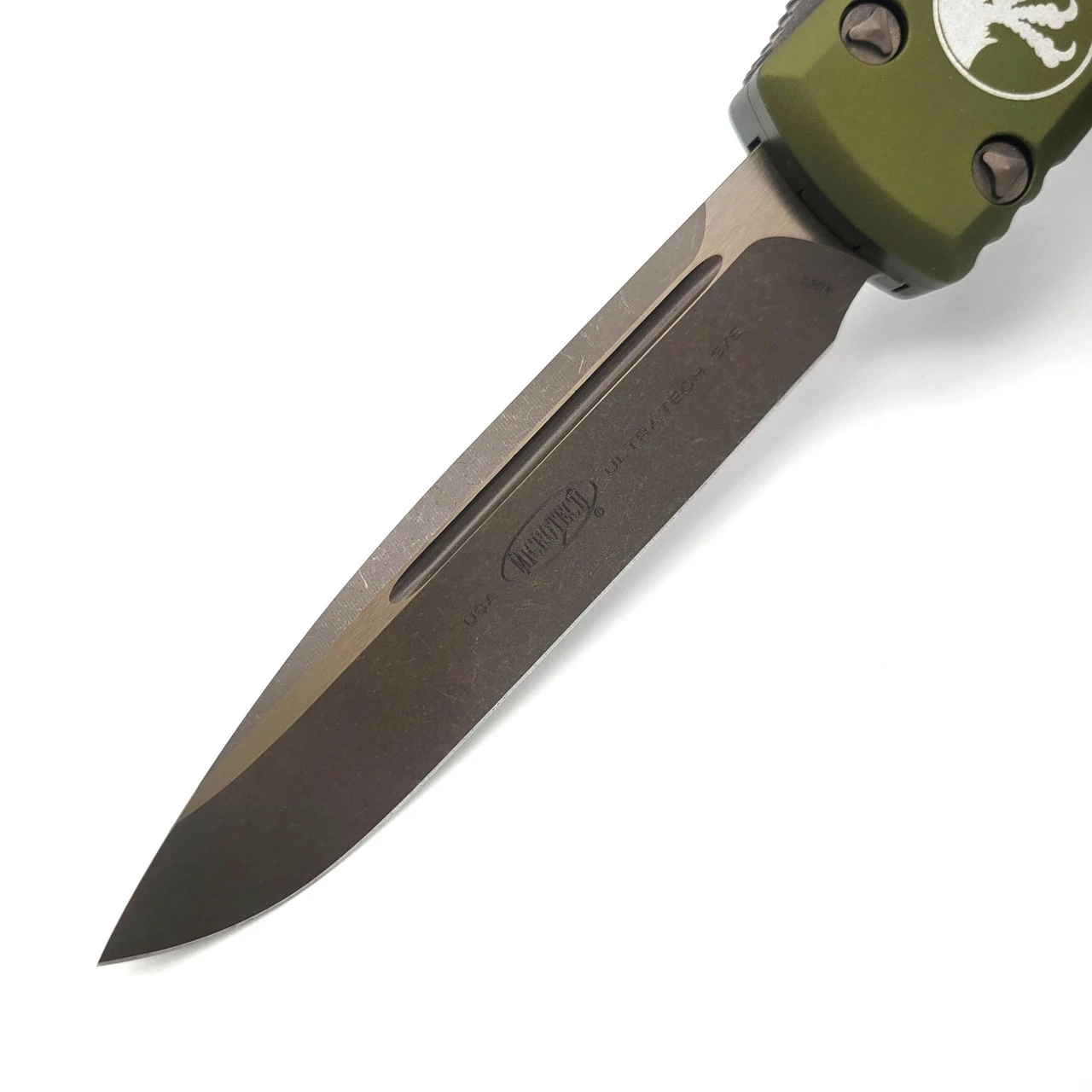 Microtech Ultratech 121-13APOD OD Green Single Edge Bronzed Apocalyptic Standard 6 Microtech Ultratech 121-13APOD OD Green Single Edge Bronzed Apocalyptic Standard - Image 6