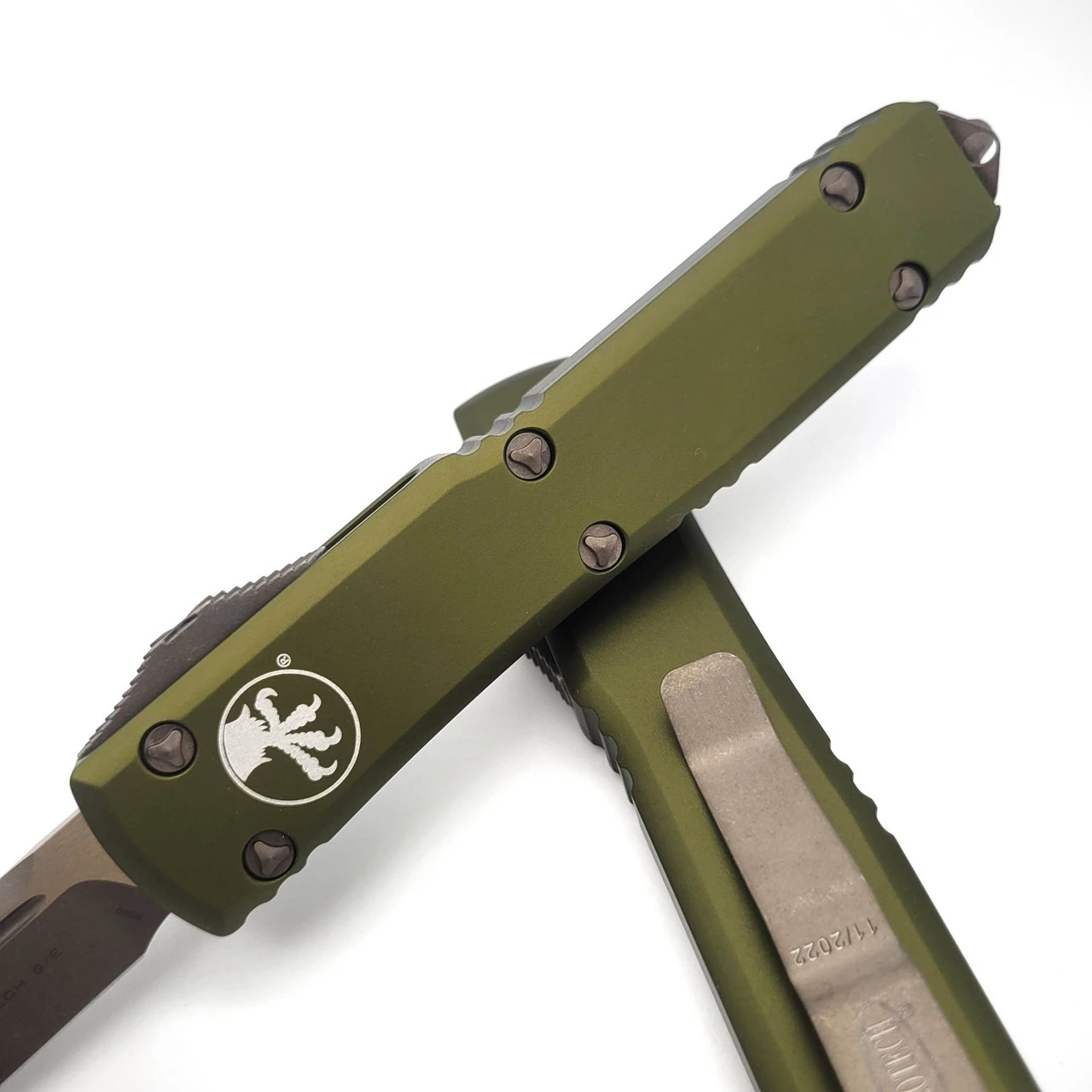 Microtech Ultratech 121-13APOD OD Green Single Edge Bronzed Apocalyptic Standard 5 Microtech Ultratech 121-13APOD OD Green Single Edge Bronzed Apocalyptic Standard - Image 5