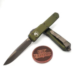 Microtech Ultratech 121-13APOD OD Green Single Edge Bronzed Apocalyptic Standard