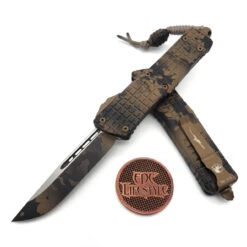 Microtech Combat Troodon 143-1FRCCGS Single Edge Coyote Camo Cerakote Handle/Blade