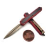 Microtech Makora 206-13RDCFIS Red Carbon Fiber Inlay Bronze Double Edge