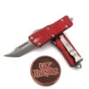 Microtech Troodon Mini 819-10RDS Red Hellhound Tanto Edge Stonewash