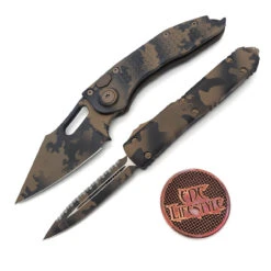 Microtech Knives A S/E Auto Stitch 169-1CCS/122-3CCS Ultratech Double Edge Full Serrated Coyote Camo Bundle