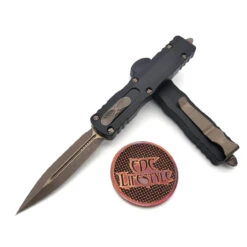 Microtech Dirac 225-13AP Black Bronzed Apocalyptic Double Edge