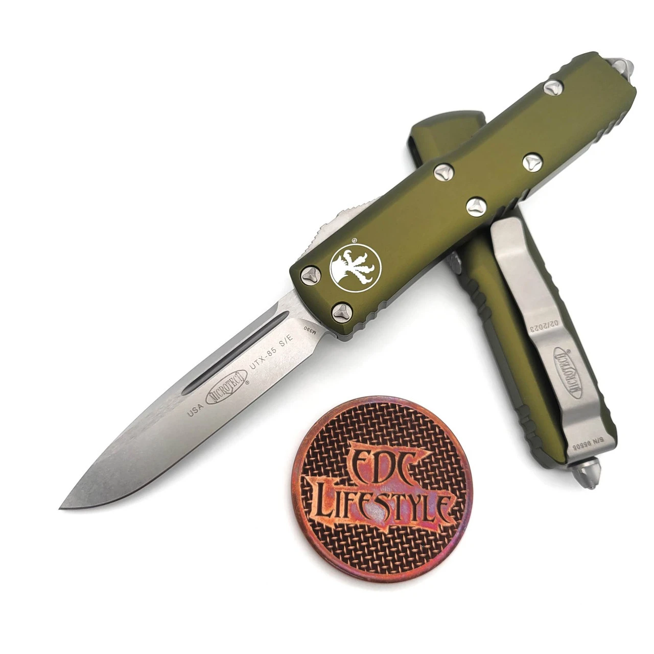 Microtech UTX-85 231-10OD Stonewash Single Edge 1 Microtech UTX-85 231-10OD Stonewash Single Edge