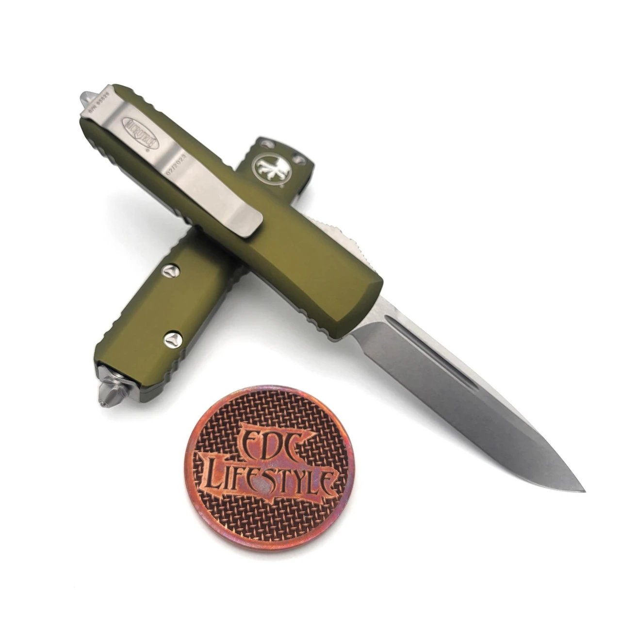 Microtech UTX-85 231-10OD Stonewash Single Edge 4 Microtech UTX-85 231-10OD Stonewash Single Edge - Image 4