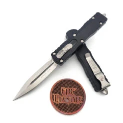 Microtech Dirac 225-4 Black Satin Double Edge