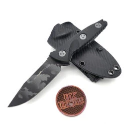 Microtech 113M-1UCS Urban Camo Socom Alpha Mini Fixed Single Edge Clip Point Blade, Apocalyptic Bronzed HW