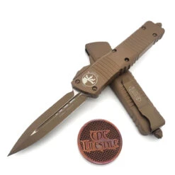 Microtech Combat Troodon 142-1CTA Cerakote Tan Double Edge