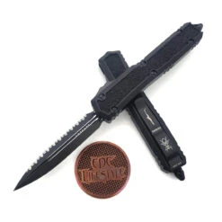 Microtech Makora 206-3TS Black Tactical Double Edge Full Serrated