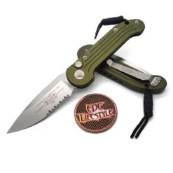 Microtech L.U.D.T. 135-11OD OD Green Stonewash Standard Partial Serrated LUDT