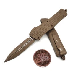 Microtech Combat Troodon142-1CT-CTA Delta D/E Frag Cerakote Tan Fluted Cerakote Tan Standard Nickel Boron Internals
