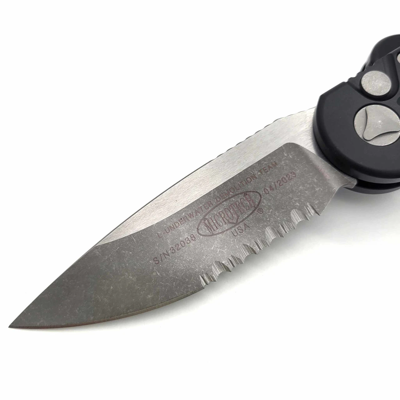 Microtech L.U.D.T. 135-11AP Black Apocalytpic Standard Partial Serrated LUDT 2 Microtech L.U.D.T. 135-11AP Black Apocalytpic Standard Partial Serrated LUDT - Image 2