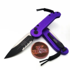 Microtech L.U.D.T. 135-2PU Purple Standard LUDT Partial Serrated Two Tone