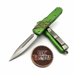 Microtech UTX-85 232-12Z Zombietech Stonewash Double Edge Full Serrated