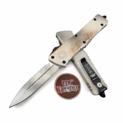 Microtech Combat Troodon142S-1SAD Smooth Body Star Wars Sand Trooper Double Edge Deep Engraved