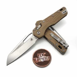 Microtech MSI S/E Tan Frag G-10 Stonewash 210-10FRGTTA