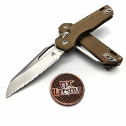 Microtech MSI S/E Tri-Grip Injection Molded Dark Earth Full Serrated Stonewash 210T-12IMDE