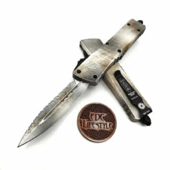Microtech Combat Troodon142S-3SAD Smooth Body Star Wars Sand Trooper Double Edge Full Serrated Deep Engraved