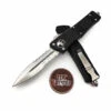 Microtech Combat Troodon142-11 Black Stonewash Double Edge Partial Serrated