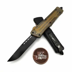 Microtech Combat Troodon 143-1DLCTULS Ultem Top Single Edge DLC