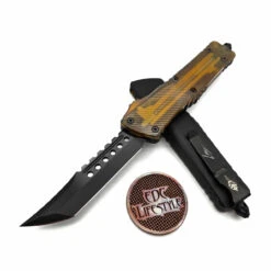 Microtech Combat Troodon 219-1DLCTULS Ultem Top Hellhound Tanto Edge DLC