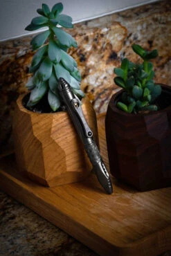 Microtech Kyroh Mini Titanium Bolt Action Pen - Shot Peened Finish With Tritium Insert