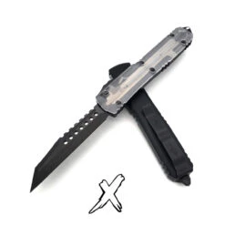 Microtech Ultratech 119W-1DLCTCLSH Clear Top DLC Warhound Shadow